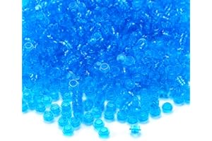 Feleph 1000PCS Transparent Blue Round Plates 1X1 Building Blocks Parts and Pieces Bricks Dots Bulk Studs Accessories Kit Compatible with Major Brand