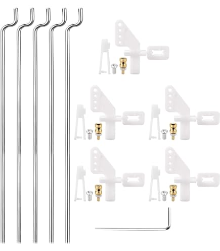 10x Schubstangen & 10x Steuerhörner Für RC Flugzeuge – Stahl & Nylon, 1.2mm X 260mm, 4-Loch-Design, DIY Modellbau