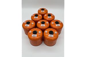 SMH LINE® Lot de 8 cartouches à visser butane de 500 g - Filetage universel 7/16 - Cartouches de gaz à valve EN 417 - Pour réchaud de camping - Chauffage à gaz - Chalumeau à souder