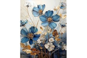 JATOK Paint by Numbers for Adults, Painting Kits for Beginners On Clear Symbols Colored Canvas, Easy DIY Acrylic Pigment Drawing Paintwork for Home Wall Decor, 16x20in Frameless, Lotus Flower