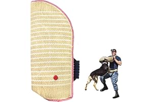 BUNDLEMALL Dog Bite Sleeve Dog Bite Training Arm Guard Protection Cover with Handle Jute Material Training Equipment Fit Both Arms Left and Right Hand (Purple)