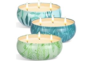 SOPHTAIGT Citronella Candles Outdoor, 3 Wick Garden Citronella Candle for Patio, Natural Soy Wax Candle Set, 240Hours Long Burn Portable Scented Candle for Indoor Outdoor Garden Backyard Camping Summer Vacation