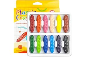 Caelura Erdnuss Wachsmalstifte für Kleinkinder, 12 Farben Wachsmalstifte Ab 3 Jahr, WachsmalblöCke, Waschbare sichere Kleinkindmalstifte für Kinder Malzubehör