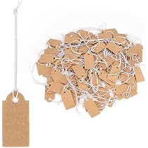 500 Pezzi Gioielli Prezzo Tag, Bianco Cartellini Per Prezzi Etichetta Di Prezzi Vuoto, Cartellini Prezzi, Mini Etichette Prezzi Per Gioielli, Anelli, Collane, Orecchini (12 * 60mm - 2
