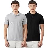 Amazon Brand - Symbol Men's Cotton Rich Solid Polo Tshirt | Collar Tshirts | Half Sleeves | Plain-Regular Fit (Available in P