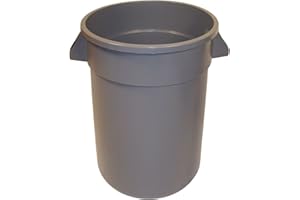 Continental 2000GY 20-Gallon Huskee LLDPE Waste Receptacle, Round, Gray