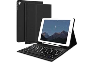 SENGBIRCH Custodia con Tastiera per iPad 9.7 2018/2017, iPad Air 2/1, iPad 6/5 Generazione Tastiera, iPad Pro 9.7,Tastiera Bluetooth Magnetica Rimovibile con Supporto per Apple Pencil, Nero
