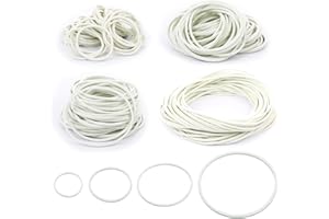 XINGRUN Gummibänder Weiß 200 Stücke Haushaltsgummis Verschiedene Größen 25/38/50/70 mm Gummi Bänder für Haushalt,Stifte, Katapulte, Rechnungen, Bankpapier, Bürobedarf