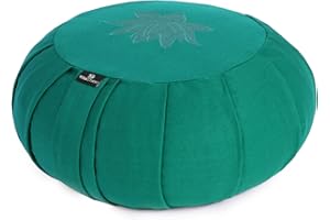 Yoga Studio Pleated Round Zafu Buckwheat Meditation Cushion - Lotus Leaf