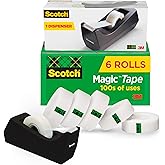Magic Tape Value Pack W/dispenser, 3/4" x 1000 ","1 Core, 6/Paket