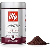 illy, INTENSE MOKA GROUND COFFEE MACHINES, PACK OF 250 GRAMS | 100% Arabica with notes of cocoa and nuts, Decided and Intense
