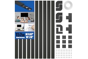 Delamu Electric Cable Trunking, 4M Cable Cover Wire Hiders for Wall, Self Adhesive Wire Trunking, Cable Management to Hide 3-4 Power Cords in Home Office, 10X L400mm, W30mm, H17mm, Black