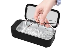 ‎SIGNSTEK Signstek Ultraschallreiniger Reinigungsgerät 450ml 42000 HZ Ultraschallreinigungsgerät Ultraschallbad für Brillen Schmuck Schwarz