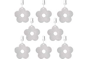 QH-Shop Pesas de Mantel, 8 Piezas Acero Inoxidable Clips de Manteles Forma de Flor para Cocina Casera, Jardín, Interiores y Exteriores Picnic (Plateado)