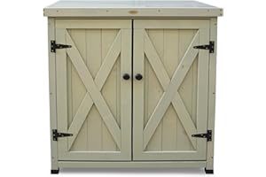 HABAU Laura 3093 Garden Cabinet with Integrated Plant Table, Grey, 80 x 45 x 92 cm