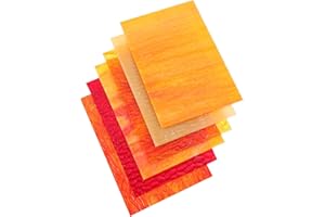 EXCEART Stained Glass Sheets Large Cathedral Glass Tiles for Crafts Stained Glass Projects and Art 6Pcs