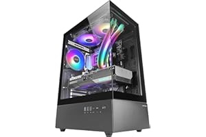 Mars Gaming MC-XO, Caja Gaming ATX, Doble Cristal Templado Continuo, Ventilador FRGB 120mm, Sistema de Refrigeración SIDECOOL, Semitorre PC con Diseño de Doble Cámara, Amplia Capacidad Interna, Negro