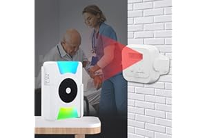 DAYTEE DAYTECH - Allarme con sensore di movimento per interni, per assistenti, cercapersone, allarme e prevenzione delle cadute per anziani con demenza e sistema di allarme wireless