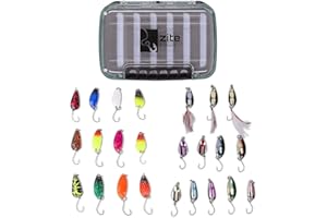 zite Fishing Ampio assortimento di cucchiai di Trota con 24 cucchiai Superiori e Pratica Scatola di Esche - Combinazione di Prodotti Molto Popolari