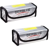 Xiangtat 2pcs Fireproof Lipo Battery Safe Bag - 185x75x60mm For Safer Charging & Storage