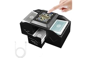 ISIVOUS Automatischer Kartenmischer, Induktiver Elektrische Kartenmischmaschine, Mischmaschine für UNO, Poker, Phase 10, Skip-BO, Blackjack, USB/Batterie
