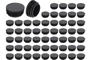 QUARKZMAN 56 Tapones Redondos de Plástico, Tapones de Extremo de Tubo Negro, 40mm (1.57 Pulgadas) Inserto de Patas de Muebles, Protección Deslizante para Silla, Estante