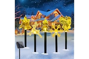 RIRIDAMAI Gartenstecker Solar Außen Weihnachten, 5 Stück Weihnachtsstecker Garten LED 37cm, Weihnachtsdeko Gartenstecker, Solarleuchten Garten Weihnachten, Leuchtstäbe Weihnachten Solar für Gartendeko