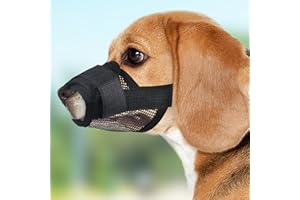 ChAusa Hundemaulkorb, Maulkorb mit Klettverschluss Weich, Verhindert Beißen und Fressen Bellen und Kauen, mit Verstellbarer Schlaufe, Hunde Maulkorb für Kleine Mittlere und Große Hunde (M, Schwarz)