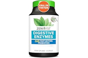 ZENWISE HEALTH Zenwise, Digestive Enzymes (Verdauungsenzyme), 2-Monats-Vorrat, 60 Kapseln, Vegetarisch, Glutenfrei, Sojafrei, Ohne Gentechnik