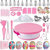 AZOMKER Professional Pastry Kit Turntable Tray Pastry Tools Accessories Cake Kit (255 Pieces)