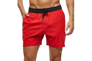 YuKaiChen Men's Swim Shorts Swimming Trunks ‌Board Shorts Water Repellent‌ Quick Dry Surfing Beach Shorts with Zipper Pockets and Mesh Lining