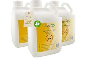 INSIGO Anti Ameisenspray 3x5 Liter | Hochwirksames Ameisen Mittel | Fleckenfreie Ameisen Bekämpfung | gegen Larven & Eier auf Wasserbasis