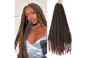 SOKU Longue Ligne Droite Faux Locs Crochet Cheveux 5 Packs/lot Dreadlocks 66cm Crochet Tresses Doux Ombre Brun Crochet Locs Tressage Extensions De Cheveux Dreadlocks Synthétiques