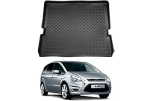 NOMAD Boot Liner for Ford S-Max 2006-2014 Recyclable Plastic (PE) Tailored Fit Car Floor Mat Protector Guard Tray Black Custom Fitted Accessory Dog Friendly Waterproof with Raised Edges
