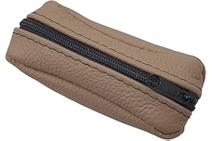 MYLEDERSHOP Sacchetto chiave di pelle Made in UE (Beige scuro)