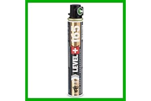 LEVEL PLUS Fuel Cell RM165 - Cartucho de gas de repuesto para clavadora, 165 mm, anillo verde, gas para todo el año, 80 ml, 40 g, diámetro 32