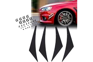 XOTIC TECH 1 Set Black Bumper Lip Fins Canards Splitters Body Spoiler Sporty JDM Racing Style Diffuser Universal Fit