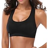 ANGOOL Sports Bras for Women, Racerback Yoga Bra Padded Mid Impact Support for Workout Fitness