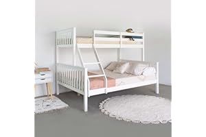 MUEMUE Litera Infantil Wendy Madera Maciza, Blanco, 135x190cm