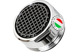 M. ROSENFELD HOME Prodotto Italiano - Rompigetto Rubinetto Cucina M24 - Aeratore per Rubinetto High-Tech - Risparmio Idrico e Filtrazione - Flusso d'Acqua 5 L/min - Anticalcare per Rubinetti da Cucina e Bagno