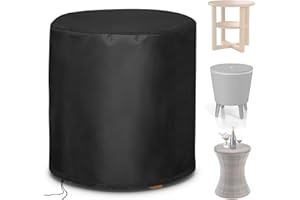 Hohong Outdoor Round Table Cover 72×75cm, 420D Heavy Duty Oxford Fabric Small Garden Table Cover for Circular Patio Furniture with PU Coating