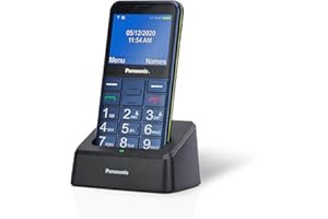 Panasonic KX-TU155EXCN 2G Mobile Phone for Seniors, Priority Call, Phone with Large Buttons, Compatible with Hearing Aids, Bluetooth, FM Radio, Camera, Charging Base, Blue