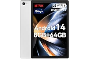 HotLight Tablet 10 inch Android 14 Octa-Core Processor, Face ID, OTG, 8GB+64GB+1TB Expansion, 1280 * 800 IPS, Support Split-Screen, WiFi 6, BT5.3, Dual Camera 5MP+8MP, 5000mAh, Widevine L1(White)