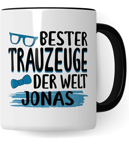 WarmherzIch Kaffeebecher "Glück Ist..." - Personalisierte Tasse Für Patenonkel, Bruder & Freunde (Weiß-Bordeaux, 330 Ml)