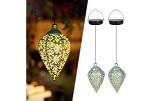 ‎GÖRVITOR Solarlaternen für Außen Hängend 2 Stück, IP65 Wasserdicht Solar Laterne für Draußen, Metall LED Solarlampen für Außen Garten Hängend Orientalische deko Balkon Terrasse Patio Weihnachten