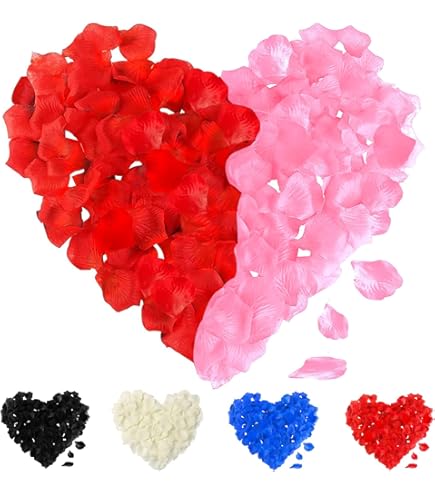 1200 Petali Di Rosa Finti Rossi In Tessuto Non Tessuto – Decorazioni Per Matrimonio, San Valentino, Centrotavola E Atmosfera Romantica