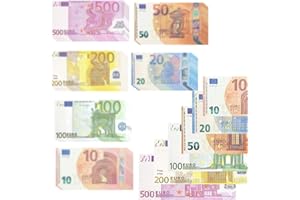 ADLUH 120 Blätter Spielgeld Euro Scheine,Fake Geld,Prop Money,Copy Money,Spielgeld Euro für Spielzeug Kasse Prop Money für Kinder,5/10/20/50/100/200€,Realistische Handelsszene für Lern und Spielzwecke