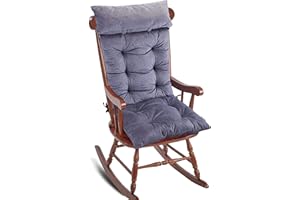 Big Hippo Coussin Dossier pour Chaise Longue Berçante/Bain de Soleil/Chaise de Jardin/Banc de Jardin/Bureau, Intérieur/Extérieur, Rembourrage Epais, Confortable et Doux, 111x48x7cm,Gris