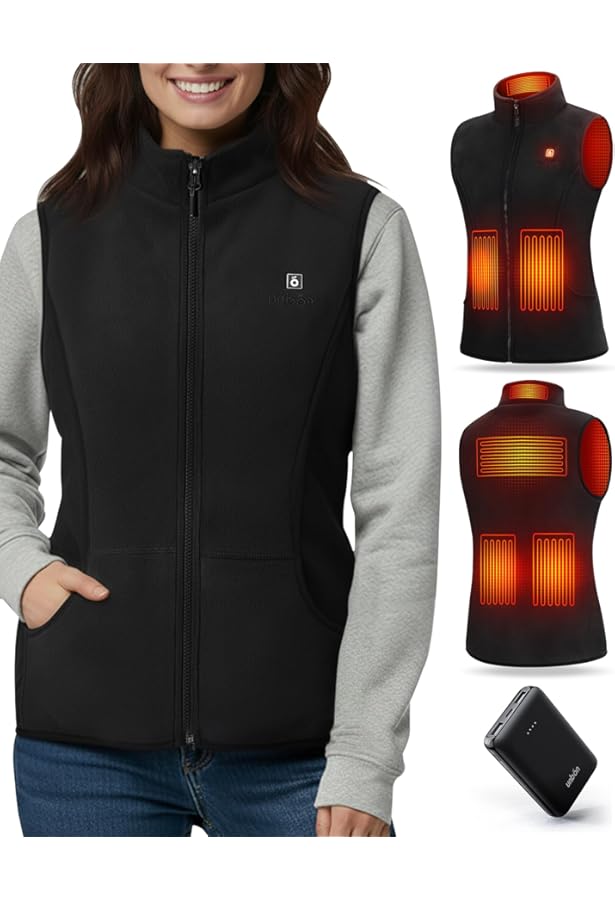 Kelandoom Gilet Chauffant Électrique Pour Homme Et Femme,Veste Hiver Homme Sans Batterie 16000Mah Doudoune Longues Manches Homme Chauffante 2024 Tout Nouveau Gilet Chauffant Pour Homme