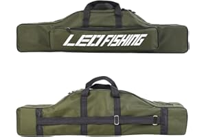 Besreey Fishing Rod Storage Bag, Foldable Portable Fishing Rod Case, Large-Opening Fishing Gear Organizer, Waterproof Tackle Bags for Poles Reels Lines and Baits, Oxford Cloth, 80 * 14 * 20cm